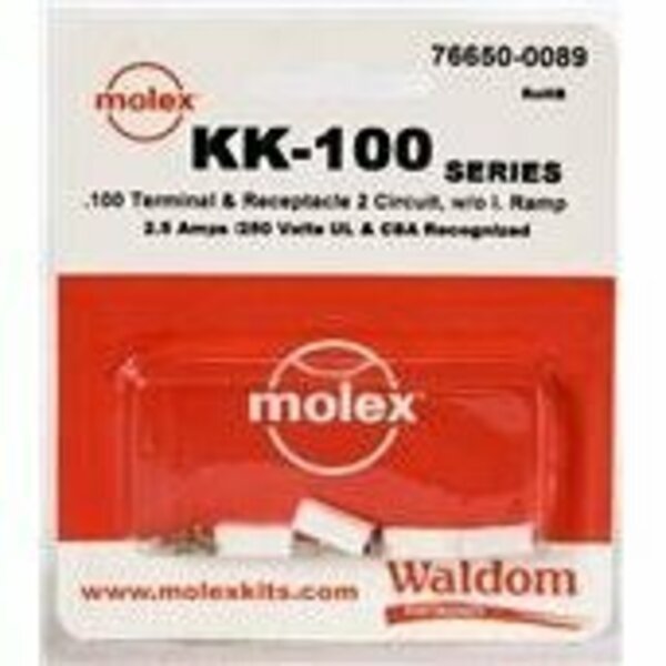 Headers & Wire Housings Kk-100 Connector Kit Recep And Term 2Ckt, Molex, Mfr#: 766500089